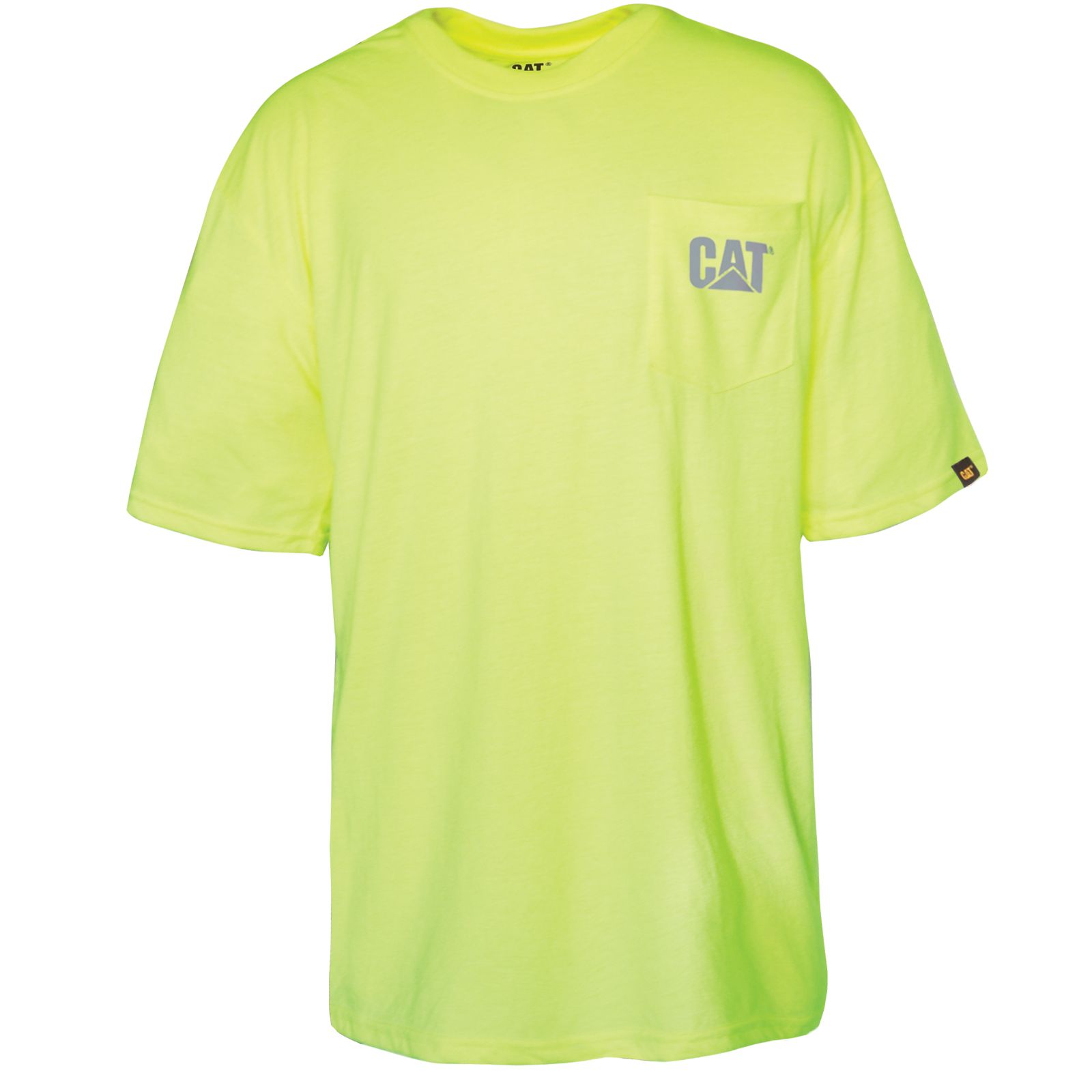 Caterpillar Men's Hi-vis Trademark Pocket T-Shirts Yellow CAT-84561